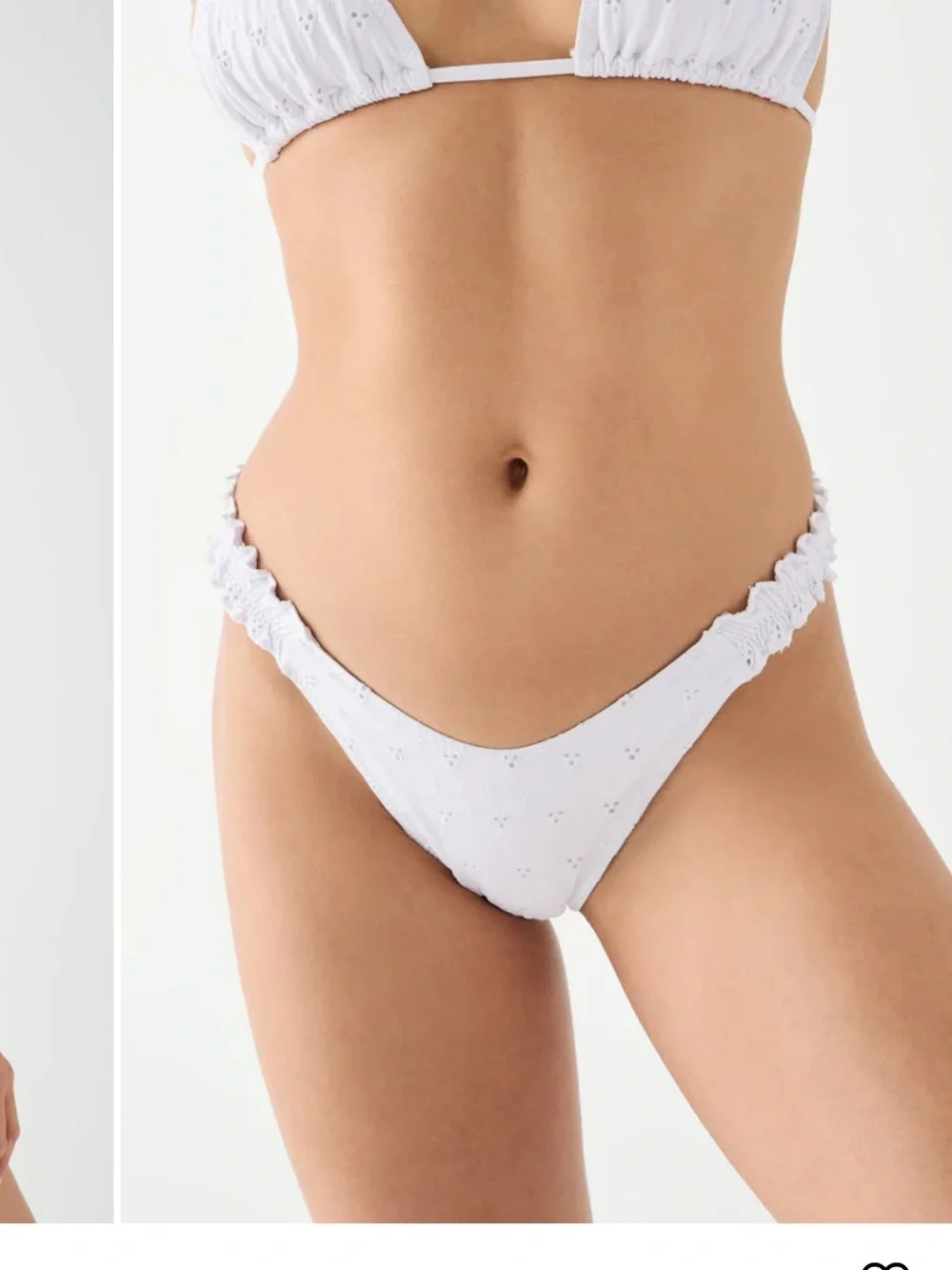 NWT Frankie’s Bikinis Lumia & Full Moon Bikini Set White Eyelet Triangle